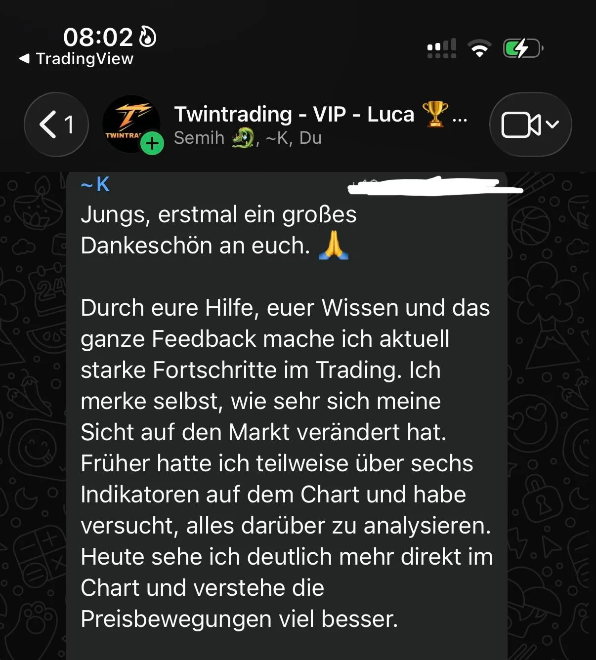 TwinTrading member testimonial